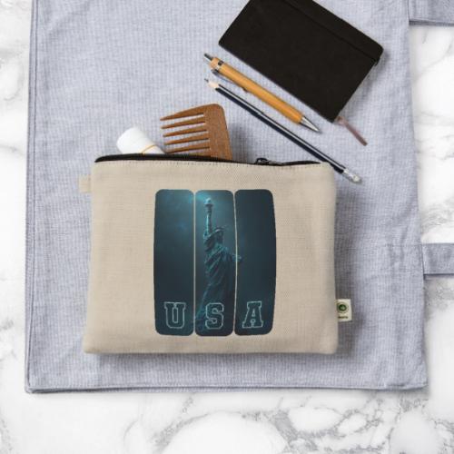 Neon Liberty USA Triptych - Hemp Carry All Pouch