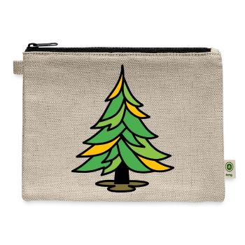 Stylized Pine Tree - Hemp Carry All Pouch - natural - Front