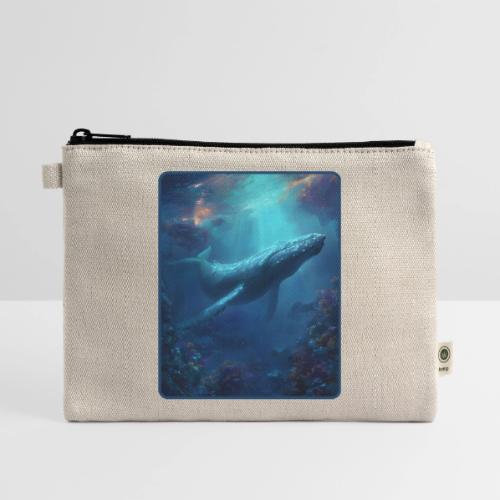 Humpback Whale Ocean Reef Design - Hemp Carry All Pouch