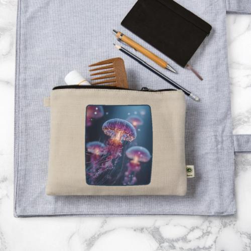 Glowing Jellyfish Deep Sea Design - Hemp Carry All Pouch