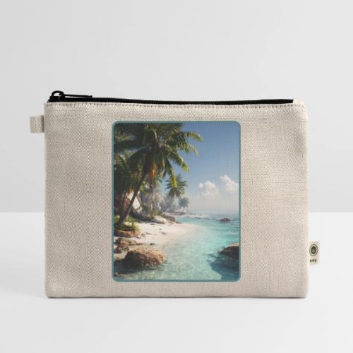 Tropical Beach Paradise Palm Design - Hemp Carry All Pouch