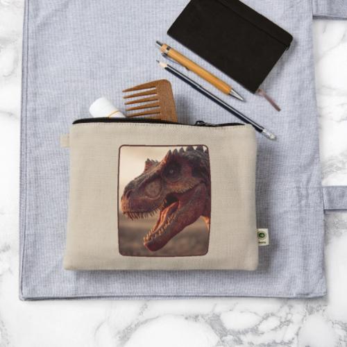 T Rex Roaring Close-Up Design - Hemp Carry All Pouch