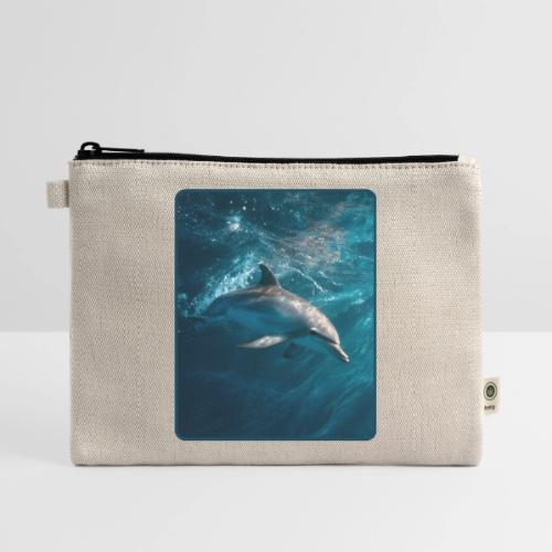 Dolphin Sunlit Ocean Serenity Design - Hemp Carry All Pouch