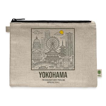Yokohama Skyline Cityscape Tee - Hemp Carry All Pouch - natural - Front