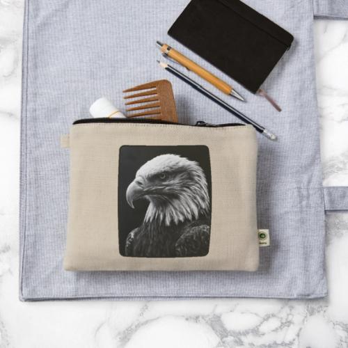 Black White Bald Eagle Design - Hemp Carry All Pouch