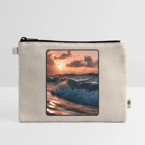 Golden Sunset Ocean Wave - Hemp Carry All Pouch