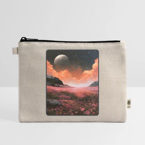 Moonlit Fantasy Flower Landscape - Hemp Carry All Pouch