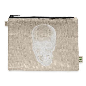 Lace Skull Silhouette - Hemp Carry All Pouch - natural - Front