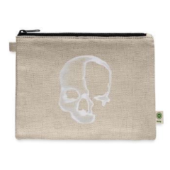 Skull Watercolor Silhouette - Hemp Carry All Pouch - natural - Front