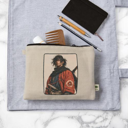 Young Samurai Warrior Portrait - Hemp Carry All Pouch