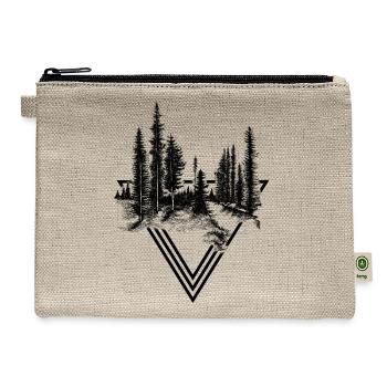 Pine trees - Hemp Carry All Pouch - natural - Front