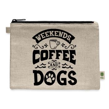 Weekends coffee and dogs - Hemp Carry All Pouch - natural - Front