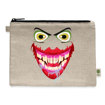 evil face - Hemp Carry All Pouch - natural - Front