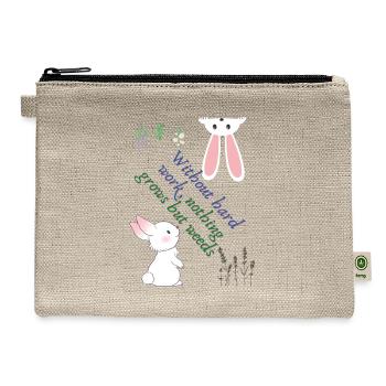 Smart Life Family Funny Meme Car School Happy Love - Hemp Carry All Pouch - natural - Front