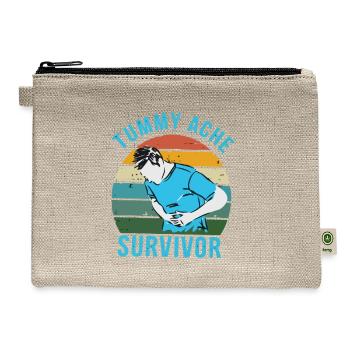 Vintage Tummy Ache Survivor - Hemp Carry All Pouch - natural - Front