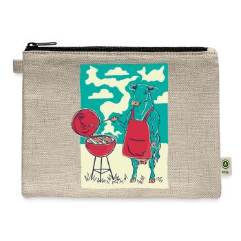 Grill Cow Barbecue Bbq - Hemp Carry All Pouch - natural - Front