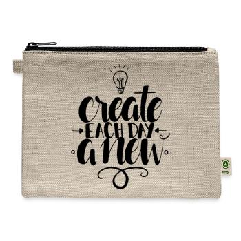 Midnight Minimal Eclipse - Hemp Carry All Pouch - natural - Front