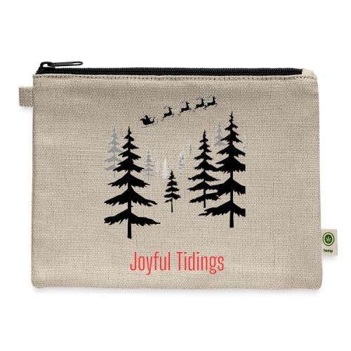 Joyful Tidings Christmas T-Shirt - Hemp Carry All Pouch