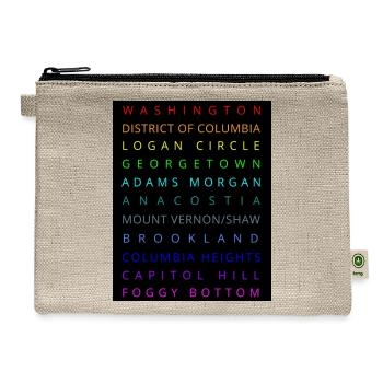 Rainbow DC Names - Hemp Carry All Pouch - natural - Front