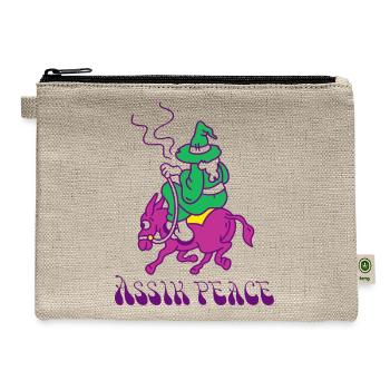Peace Witch on Neon Pony - Hemp Carry All Pouch - natural - Front