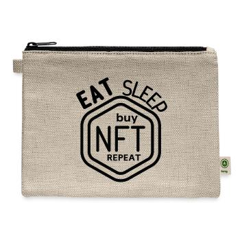 Eat Sleep buy NFTS Repeat - Hemp Carry All Pouch - natural - Front