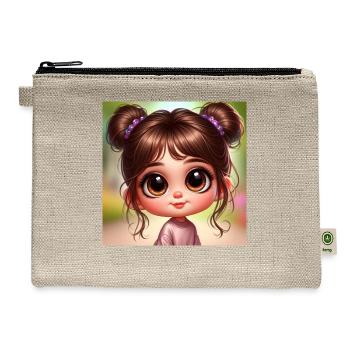 SPARKLY BROWN EYES - Hemp Carry All Pouch - natural - Front