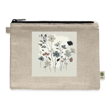 Minimal Floral Design - Hemp Carry All Pouch - natural - Front