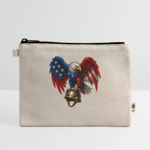 American Flag Bald Eagle - Helmet - Hemp Carry All Pouch