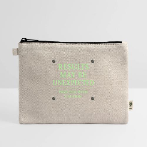 Results May Be Unexpected - Neon Green - Hemp Carry All Pouch