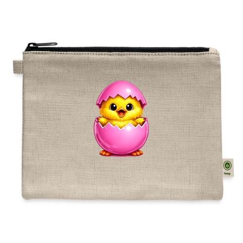 Easter Chick Pink - Hemp Carry All Pouch