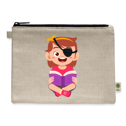 Little girl with eye patch - Hemp Carry All Pouch