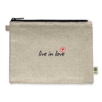 Heart Talk Bubble: Minimal Line Art - Hemp Carry All Pouch - natural - Front