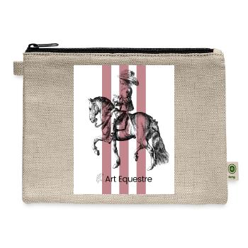 ArtEquestre equestrian fashion line - violet rider - Hemp Carry All Pouch - natural - Front