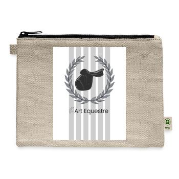ArtEquestre equestrian fashion line - saddle logo - Hemp Carry All Pouch - natural - Front