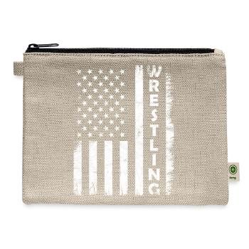 Wrestling Vintage Usa Flag Wrestling - Hemp Carry All Pouch - natural - Front