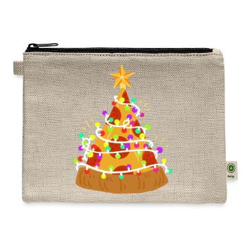 Christmas Pizza Christmas Lights - Hemp Carry All Pouch - natural - Front