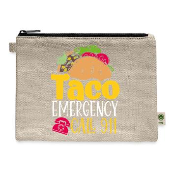 Taco Emergency Call 911 Cinco De Mayo - Hemp Carry All Pouch - natural - Front