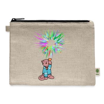 Cat with flashlight - Hemp Carry All Pouch - natural - Front