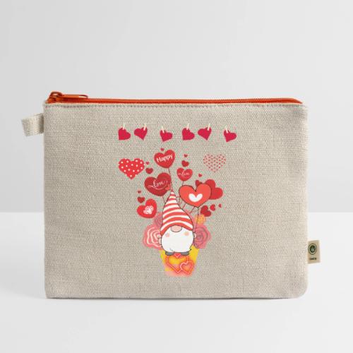 Design wrapped in love hearts, vibrating in love. - Hemp Carry All Pouch