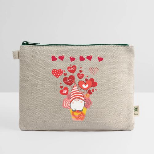 Design wrapped in love hearts, vibrating in love. - Hemp Carry All Pouch