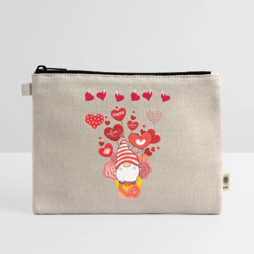 Design wrapped in love hearts, vibrating in love. - Hemp Carry All Pouch