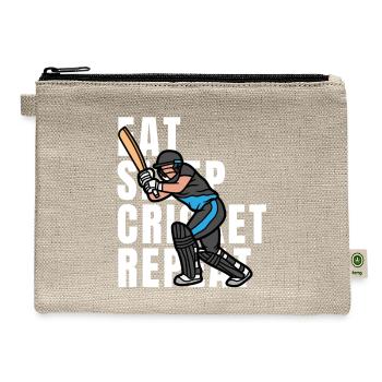 Eat Sleep Cricket Repeat - Hemp Carry All Pouch - natural - Front
