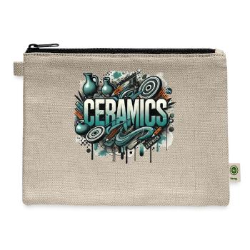 Urban Ceramics – Bold Street Art-Inspired Design - Hemp Carry All Pouch - natural - Front