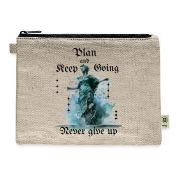Victory Awaits–Keep Going, Never Surrender Design - Hemp Carry All Pouch - natural - Front