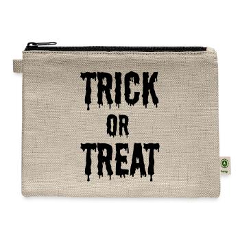 Trick or Treat Halloween T-Shirt  - Hemp Carry All Pouch - natural - Front