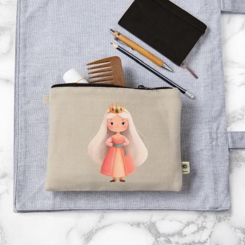 Cute Cartoon Little Princess with Long Hair - Hemp Carry All Pouch