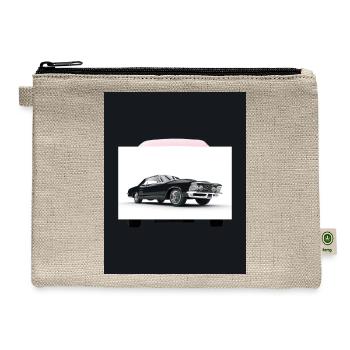 Classic Black Vintage Muscle Car - Hemp Carry All Pouch - natural - Front