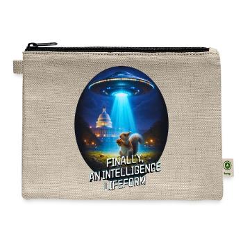 Intelligence Lifeform Squirrel Meme - Hemp Carry All Pouch - natural - Front