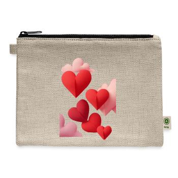 Floating hearts of love  - Hemp Carry All Pouch - natural - Front