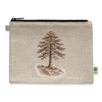Majestic Pine Tree – Monochrome Nature - Hemp Carry All Pouch - natural - Front